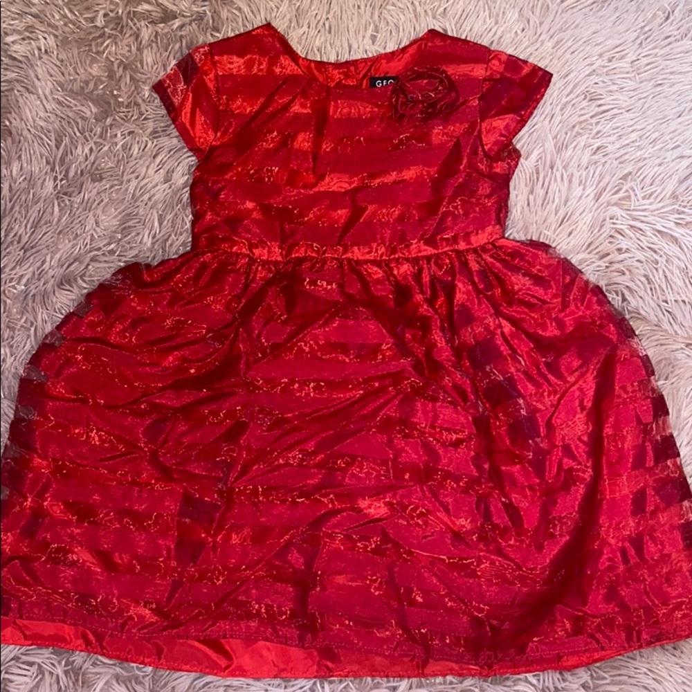 Pretty, red girls holiday dress